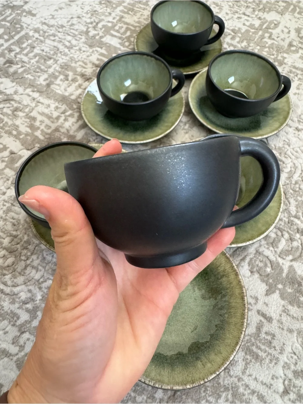 Jars France Tourron Samoa Saucer and Tea Cup Set Crate & Barrel